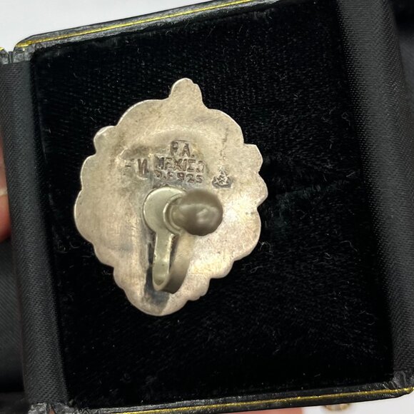 Vintage Sterling Silver Red Onyx Earrings | Made in Mexico - Picture 3 of 5